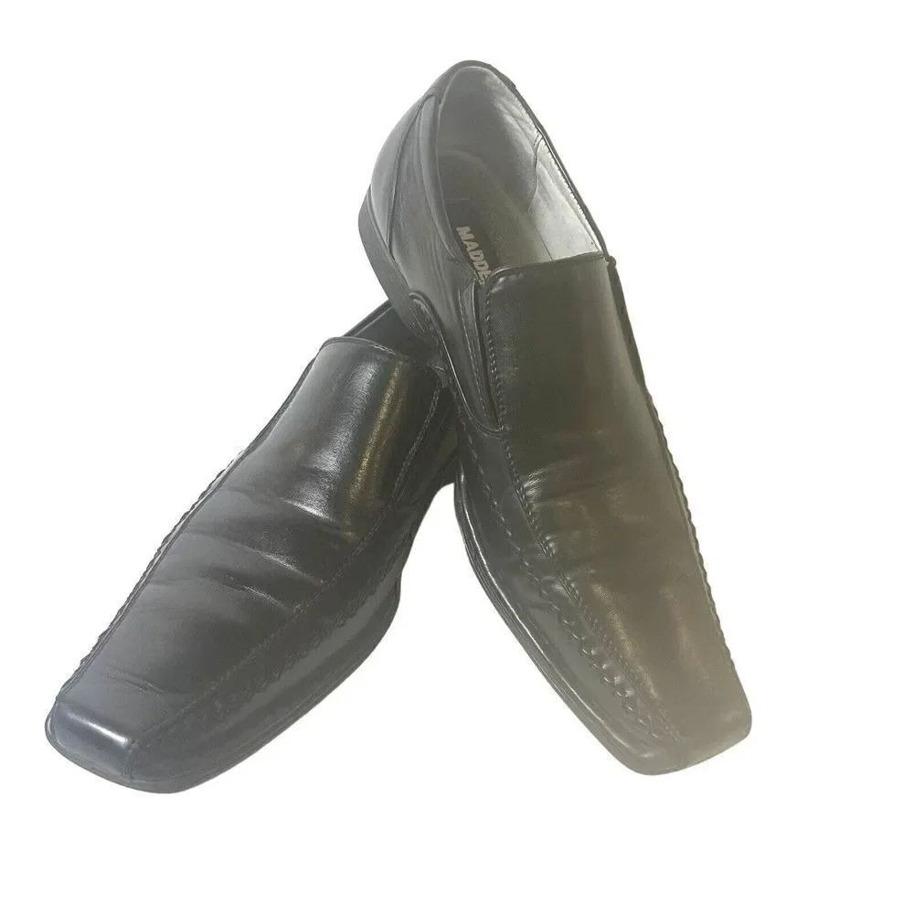 Madden M-Trace Black Faux Leather Slip On Square Toe Casual Comfort Men 11M Shoe